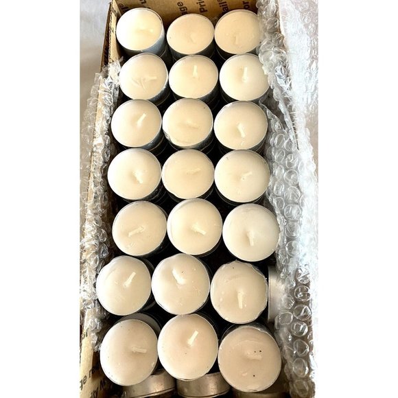 Tea Light Bundle, Lot of 86 Unscented White Aluminum Base Wedding Luminaries - Picture 1 of 3